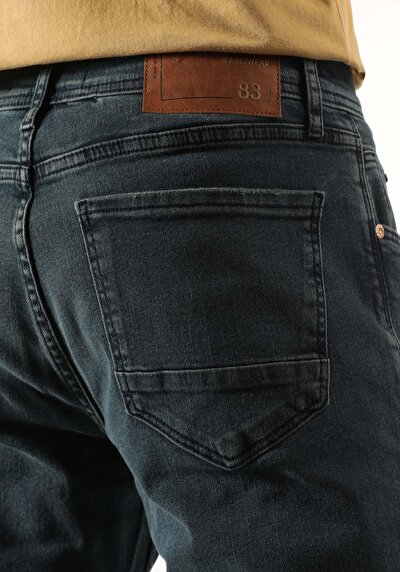 اعرض التفاصيل لـ سليم  خصر منخفض ضيق الساق الجينز الداكن للرجال