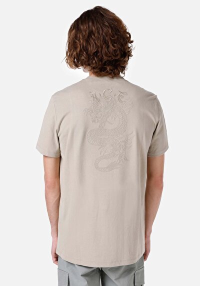 صورة من عادي قصة رقبة مستديرة تي شيرت رجالي بيج بأكمام قصيرة