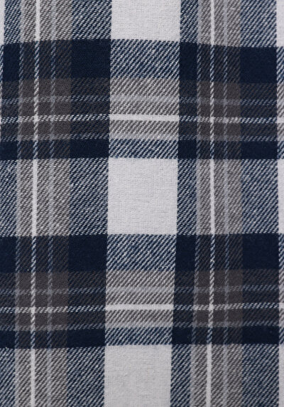 اعرض التفاصيل لـ قميص عادي رقبة منقوشة نسائي أزرق كم طويل قميص