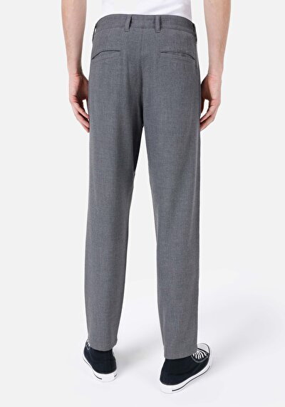 صورة من Carrot Fit منتصف الخصر مستقيم الساق الرجال السراويل الرمادية