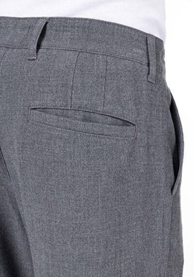 اعرض التفاصيل لـ Carrot Fit منتصف الخصر مستقيم الساق الرجال السراويل الرمادية