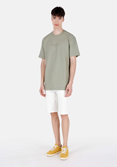 اعرض التفاصيل لـ كومفورت فيت رقبة مستديرة مستقيم رجالي أخضر كم قصير تي شيرت