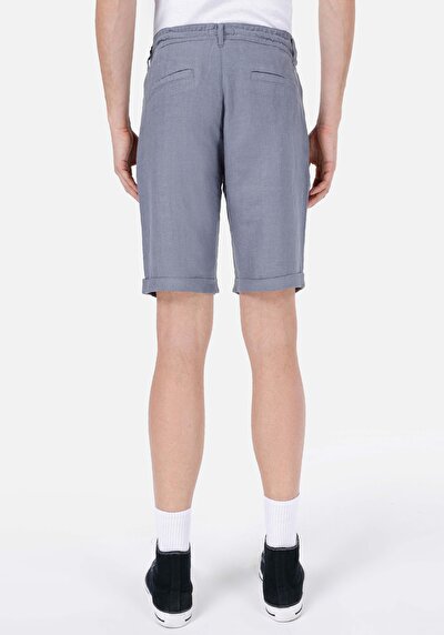 اعرض التفاصيل لـ عادي   الخصر مستقيم شورت رجالي أزرق