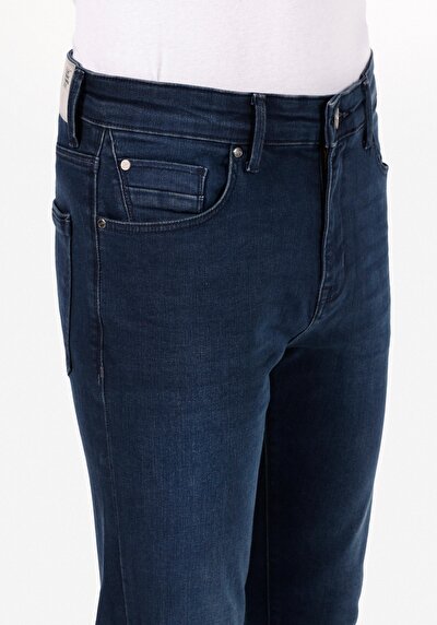 اعرض التفاصيل لـ Skinny Fit عالية الخصر ضيقة الساق الجينز النيلي للرجال