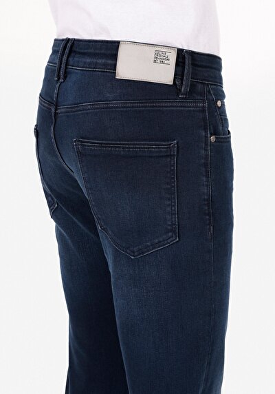 اعرض التفاصيل لـ Skinny Fit عالية الخصر ضيقة الساق الجينز النيلي للرجال