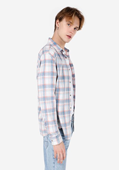 صورة من متعدد الألوان للرجال قميص  كم طويل