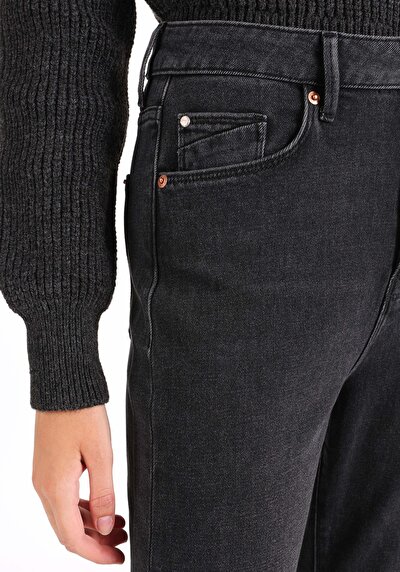 اعرض التفاصيل لـ عادي مقاس مرتفع الخصر طول كامل الساق نسائي أسود الجينز