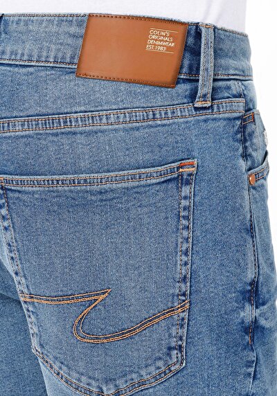 اعرض التفاصيل لـ مستقيم  خصر منخفض للرجال الدنيم جينز شورت