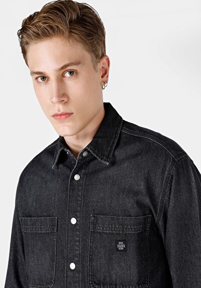 اعرض التفاصيل لـ أزرق للرجال قميص  كم طويل