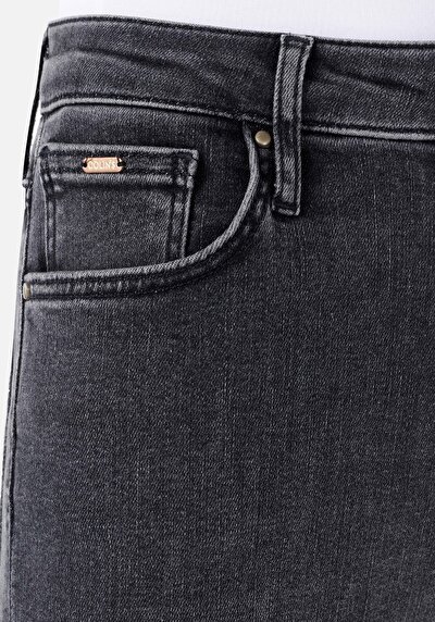 اعرض التفاصيل لـ ضيق  خصر عالي ساق ضيقة نسائي جينز أسود