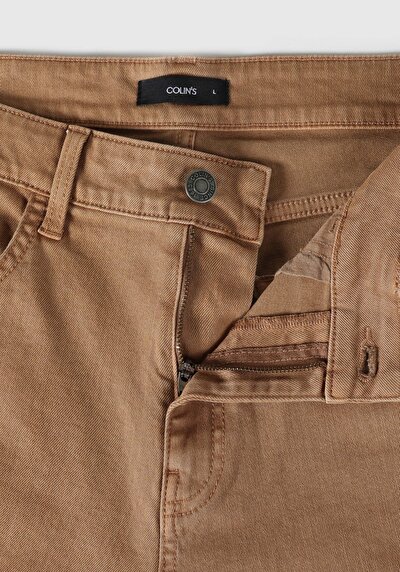 اعرض التفاصيل لـ عادي   الخصر مستقيم شورت بني رجالي