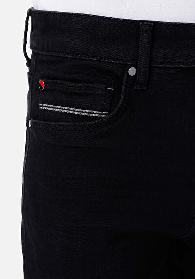 اعرض التفاصيل لـ Skinny Fit Rise Waist ساق ضيقة جينز أسود للرجال