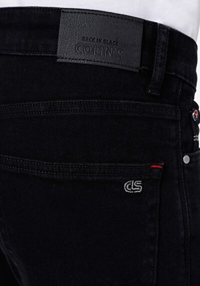 اعرض التفاصيل لـ Skinny Fit Rise Waist ساق ضيقة جينز أسود للرجال