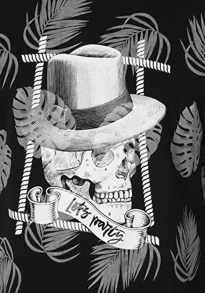 اعرض التفاصيل لـ   رقبة مستديرة مطبوعة رجالي أسود قصيرة الأكمام تي شيرت