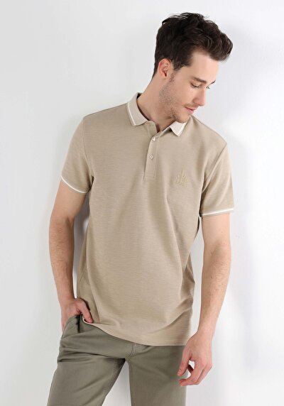 صورة من عادي قصة بولو رقبة مستقيمة رجالي بيج كم قصير تي شيرت