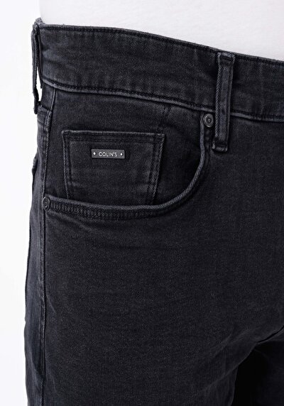 اعرض التفاصيل لـ سليم  خصر منخفض ساق ضيقة جينز أسود للرجال