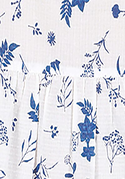 اعرض التفاصيل لـ مقاس عادي قميص رقبة أزهار نسائي أبيض 3/4 كم قميص