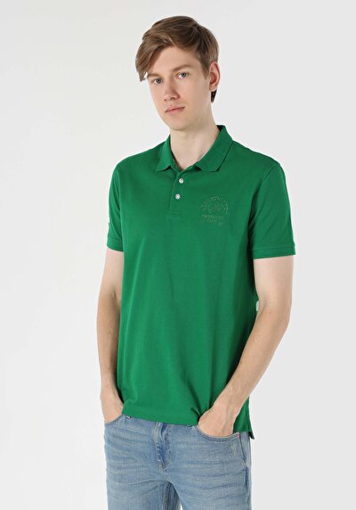 اعرض التفاصيل لـ أخضر للرجال قميص بولو  كم قصير