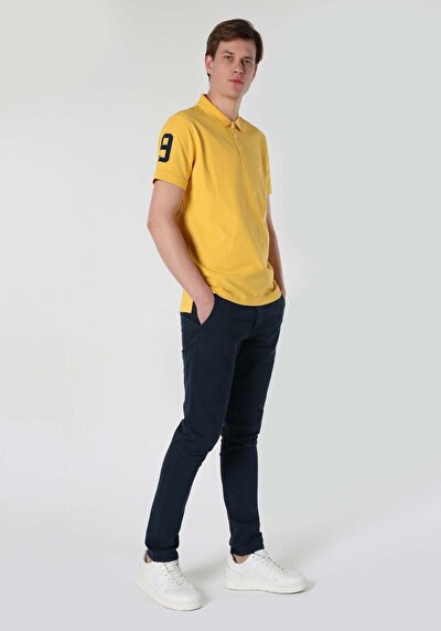 صورة من بولو رقبة مستقيم رجالي ساري كم قصير تي شيرت