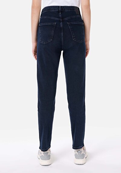 اعرض التفاصيل لـ مام فيت سليم الساق نسائي بنطلون جينز نيلي غامق