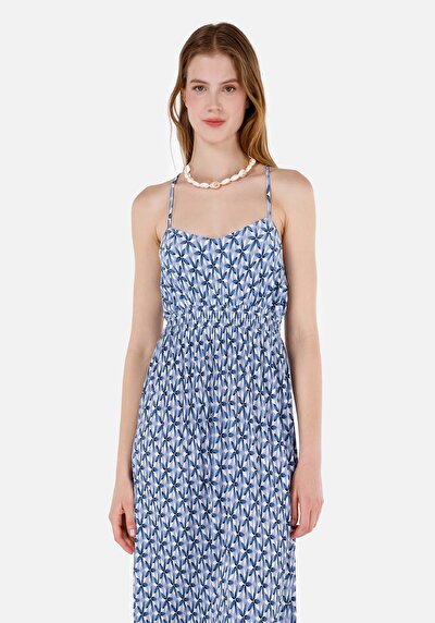 اعرض التفاصيل لـ عادي فستان نسائي متعدد الألوان بأكمام قصيرة