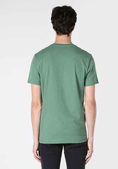 اعرض التفاصيل لـ أخضر للرجال تي شيرت بأكمام قصيرة