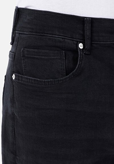 اعرض التفاصيل لـ فضفاض مستقيم   الخصر مستقيم الساق الجينز الأسود للرجال