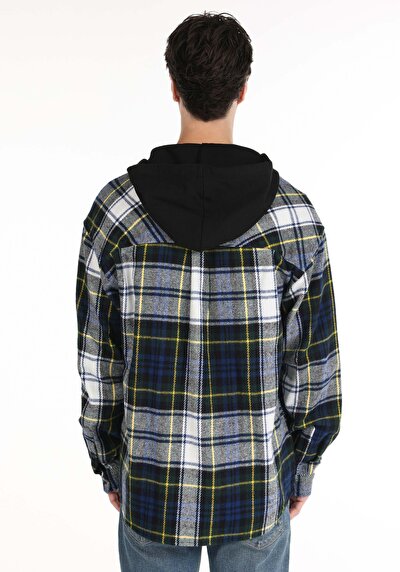 اعرض التفاصيل لـ كومفورت فيت مقنع منقوشة رجالي قميص أخضر بأكمام طويلة