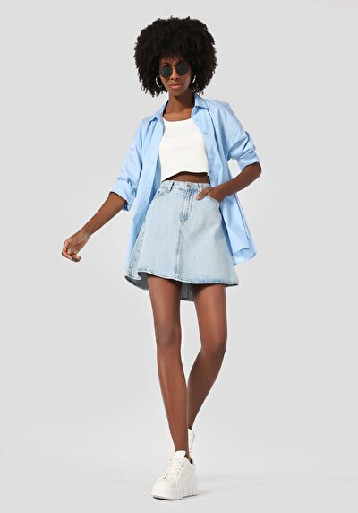 صورة من أزرق للنساء تنورة