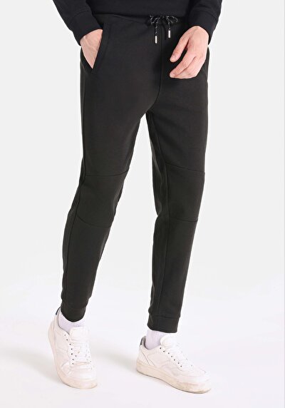 اعرض التفاصيل لـ عادي   الخصر بنطال رياضي أسود للرجال