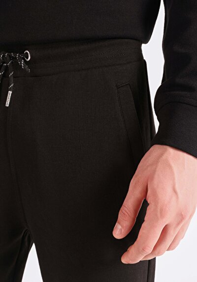 اعرض التفاصيل لـ عادي   الخصر بنطال رياضي أسود للرجال