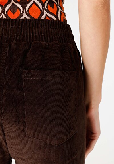 اعرض التفاصيل لـ   خصر عالي مستقيم الساق نسائية بنطلون بني