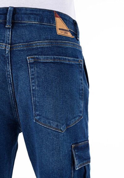 اعرض التفاصيل لـ Carrot Cargo منتصف الخصر قصير الساق الجينز النيلي للرجال