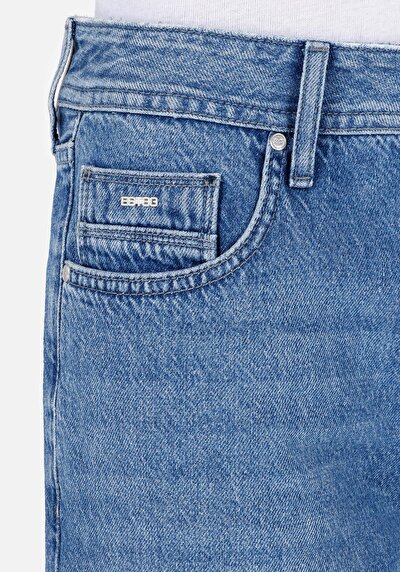 اعرض التفاصيل لـ مستقيم  الخصر المنخفض شورت نيلي جان للرجال