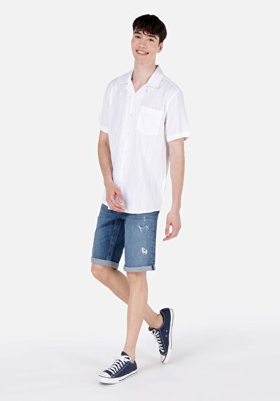 اعرض التفاصيل لـ عادي   الخصر رجالي نيلي جان شورت