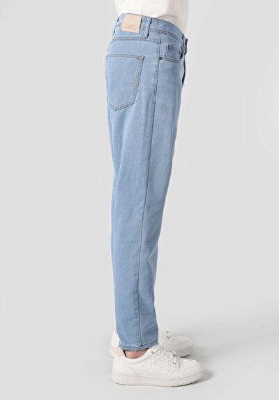 اعرض التفاصيل لـ مستقيم   الخصر مستقيم الساق رجالي بنطلون أزرق