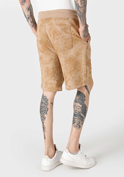 اعرض التفاصيل لـ شورت بني مطبوع بالخصر المتوسط عادي