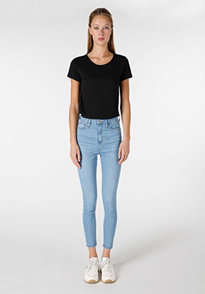 اعرض التفاصيل لـ ضيق  ارتفاع الخصر ضيق الساق الجينز النسائي