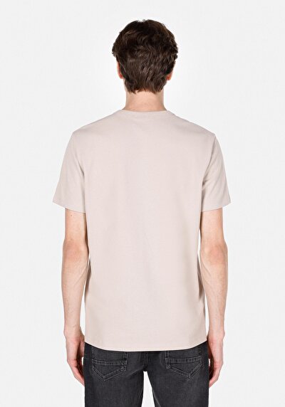 صورة من مقاس عادي رقبة مستديرة مستقيم تي شيرت رجالي بيج كم قصير