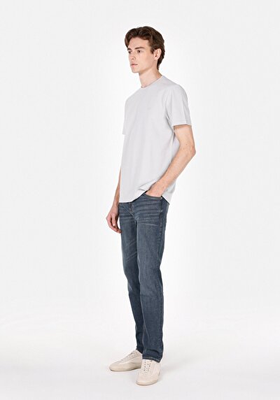 اعرض التفاصيل لـ قصة عادية رقبة مستديرة مستقيم رجالي رمادي كم قصير تي شيرت