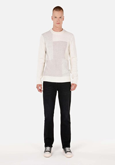 صورة من رجالي Ecru Collar Regular Fit Jacket