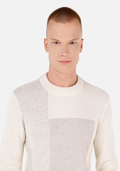 صورة من رجالي Ecru Collar Regular Fit Jacket