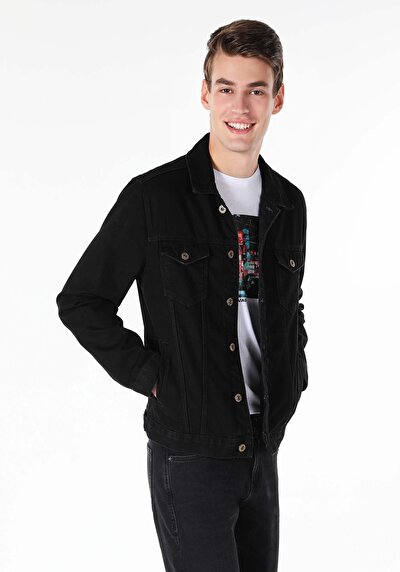 صورة من أزرق بحري للرجال جاكيت سترة