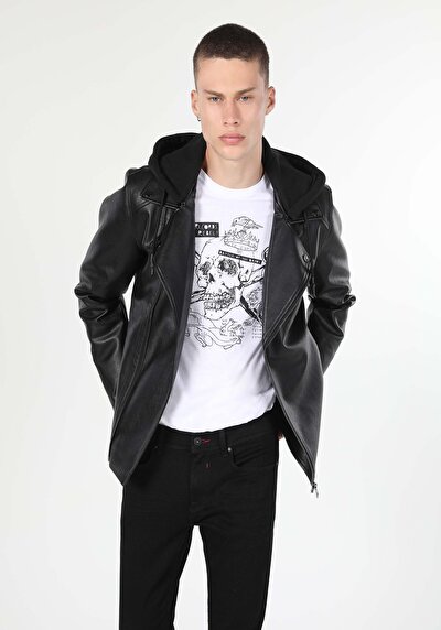 صورة من أسود للرجال جاكيت جلد