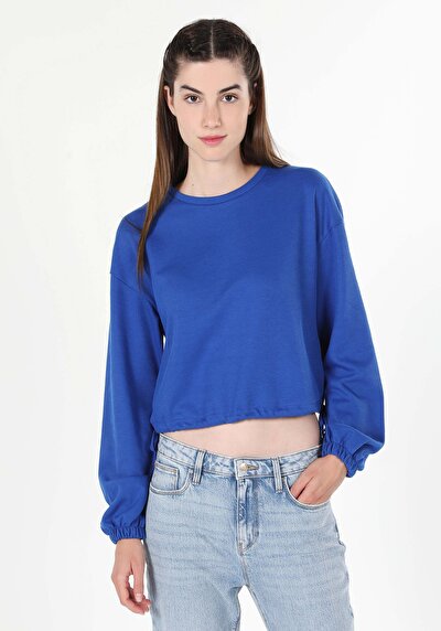 صورة من أزرق للنساء تي شيرت كم طويل