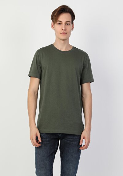 اعرض التفاصيل لـ كاكي للرجال تي شيرت بأكمام قصيرة