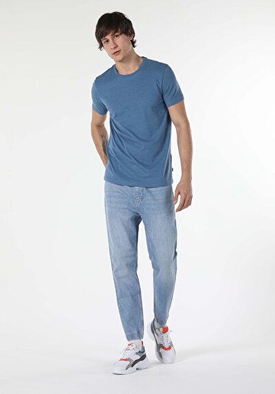 اعرض التفاصيل لـ أزرق فاتح للرجال تي شيرت بأكمام قصيرة