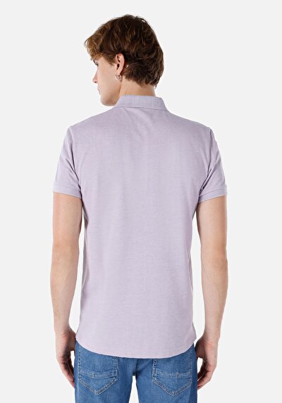 اعرض التفاصيل لـ  بولو الرقبة مستقيم رجالي أرجواني كم قصير تي شيرت