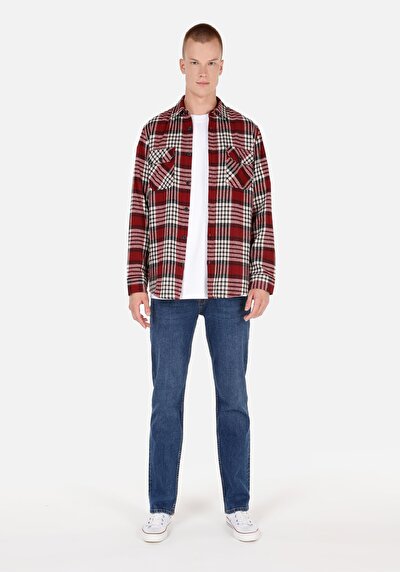 صورة من   منتصف الخصر مستقيم الساق الجينز النيلي للرجال