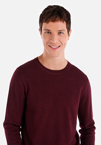 اعرض التفاصيل لـ   رقبة مستديرة جاكار سترة أرجوانية للرجال